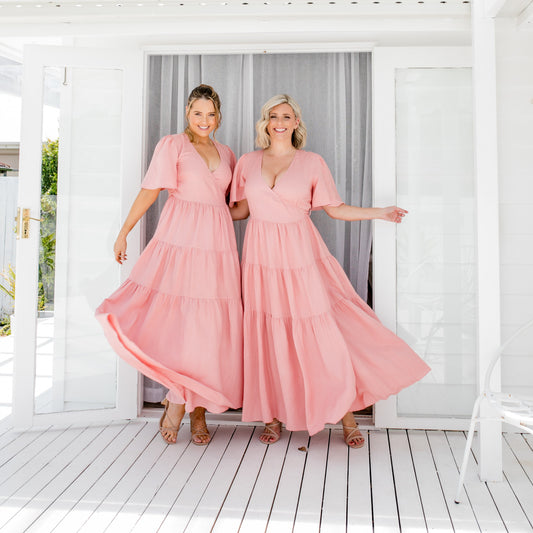 Grace - Pink Linen Long Dress