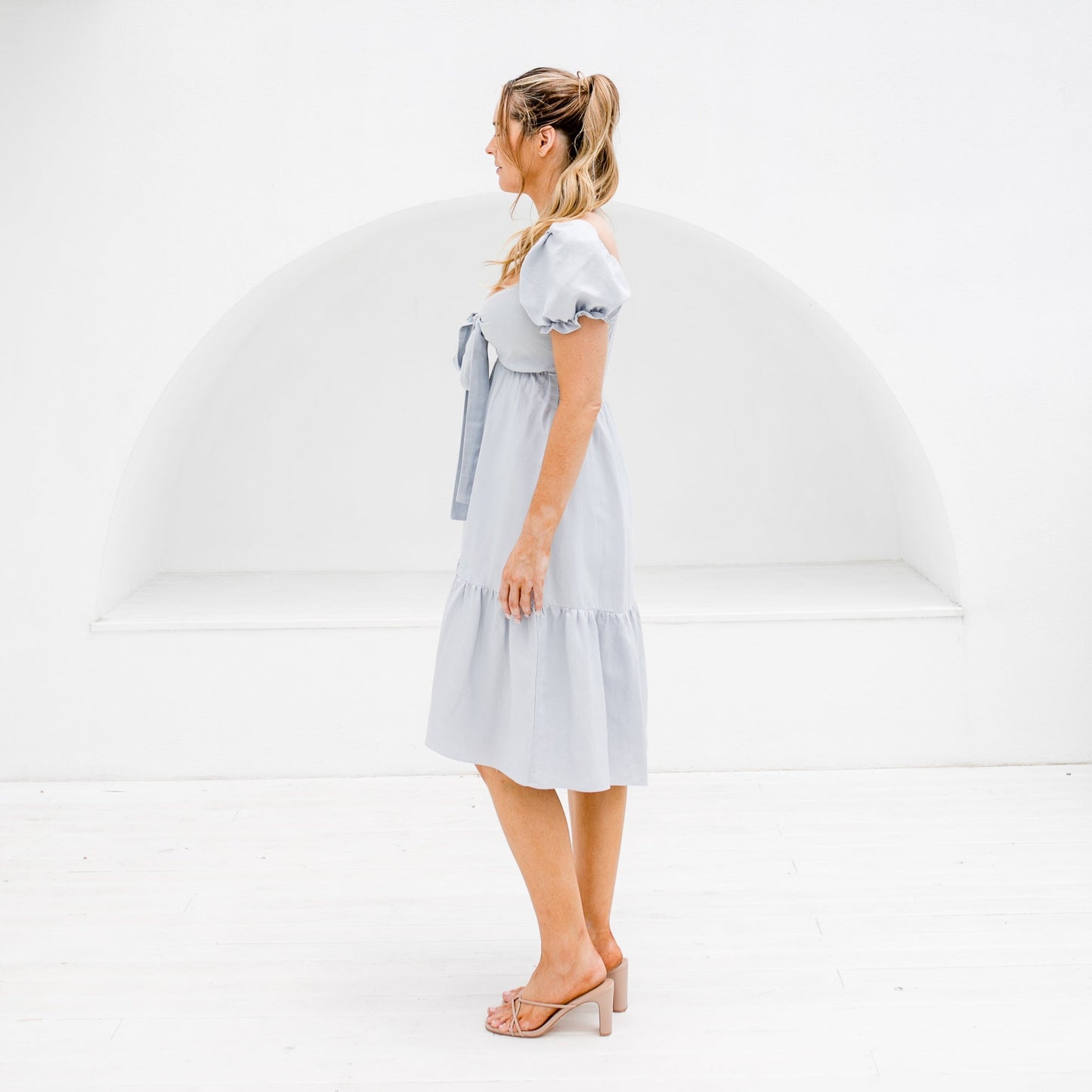 Ellie - Light Blue Linen Dress