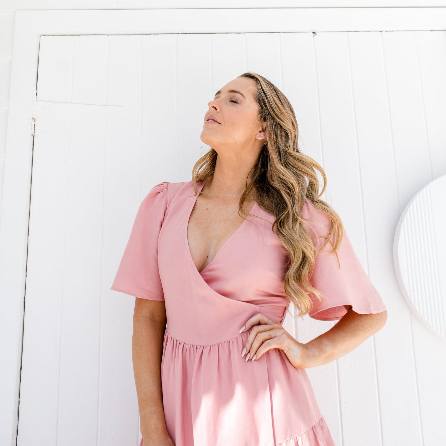 Grace - Pink Linen Long Dress