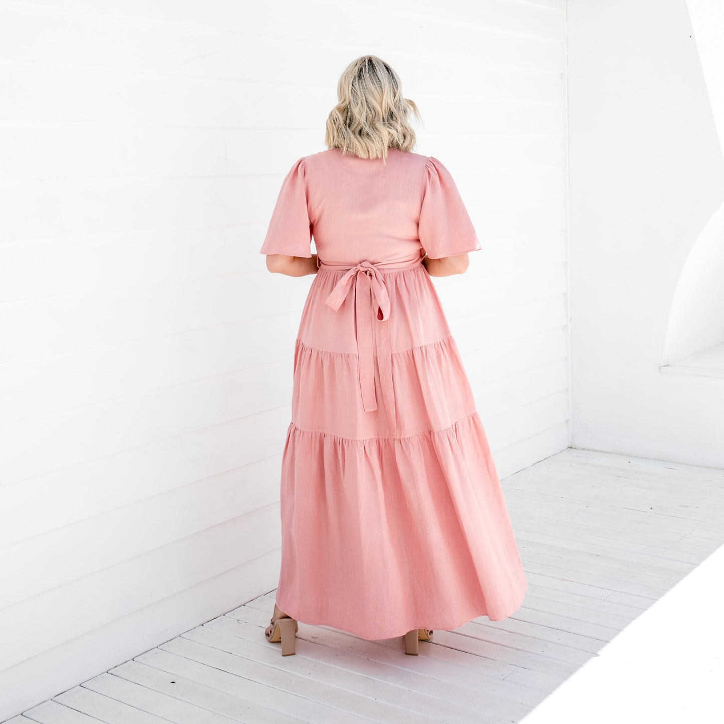 Grace - Pink Linen Long Dress