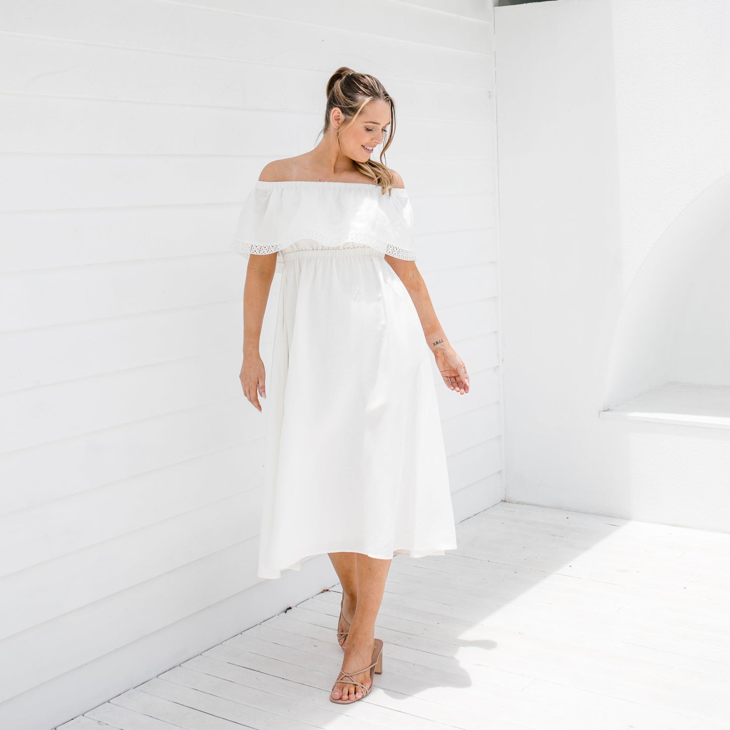 Piper - White Linen Dress