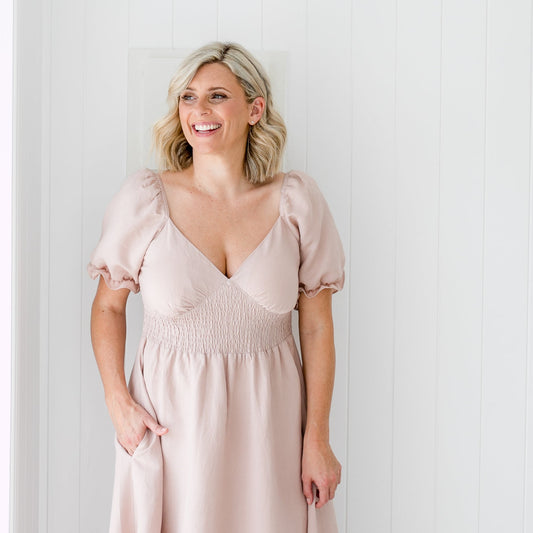 Estee - Dusty Pink Linen Dress