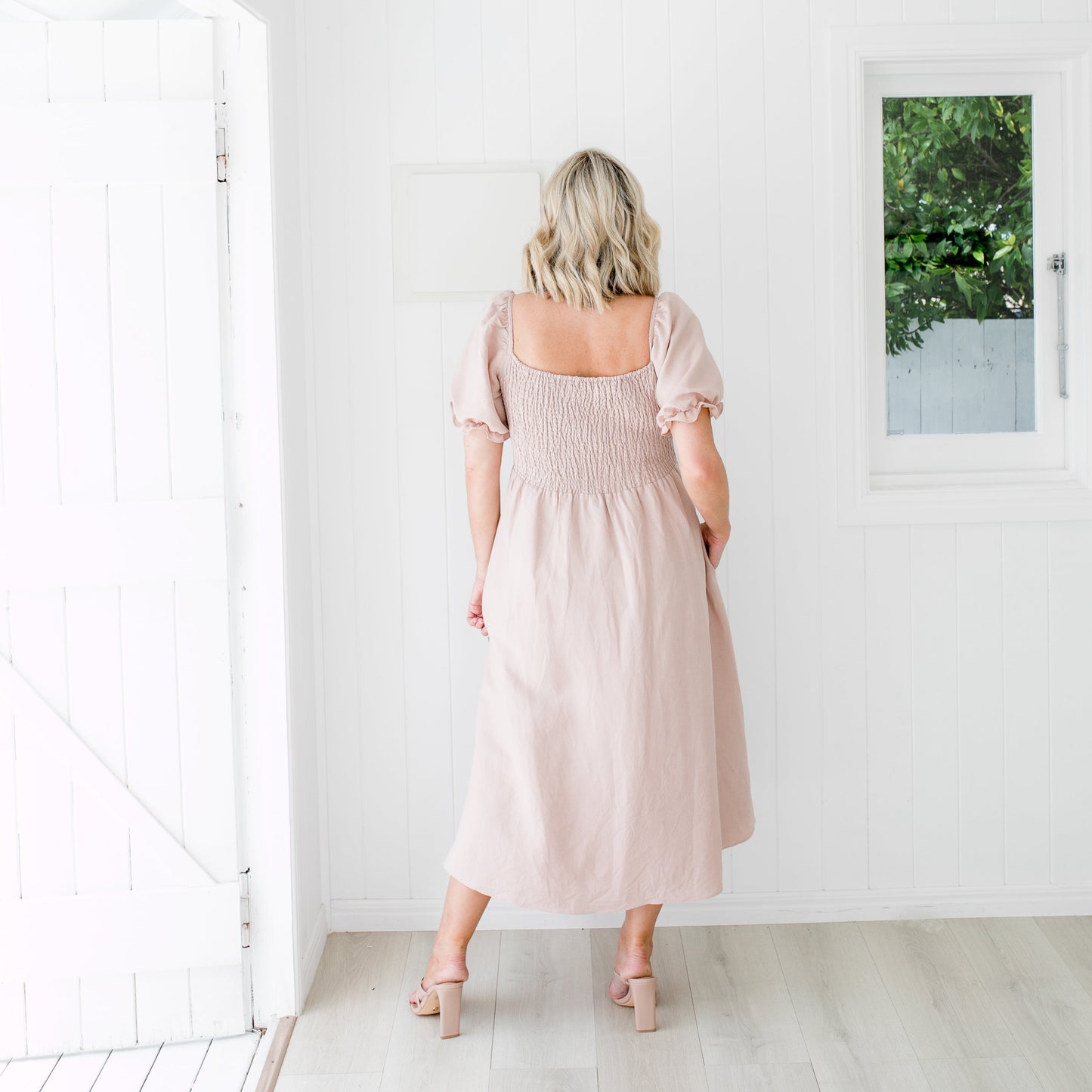 Estee - Dusty Pink Linen Dress