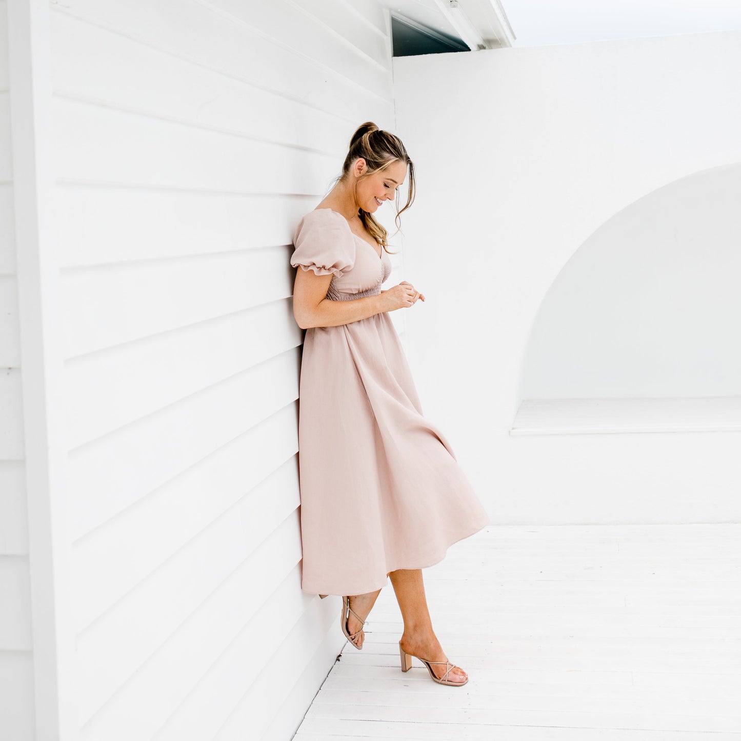 Estee - Dusty Pink Linen Dress